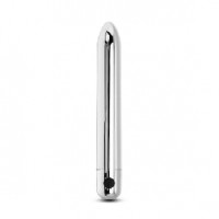 Vibrating Bullet 6'' Silver 10 Speeds Rechargeable